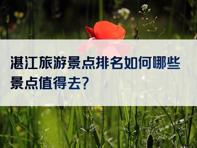 湛江旅游景点排名如何哪些景点值得去？