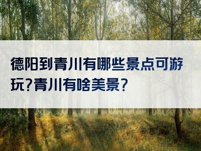 德阳到青川有哪些景点可游玩？青川有啥美景？