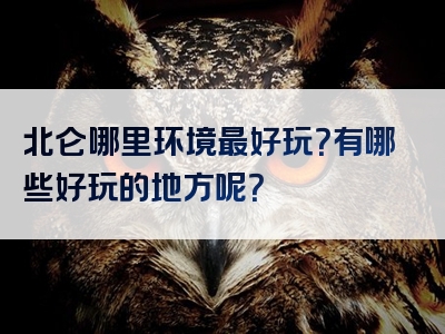 北仑哪里环境最好玩？有哪些好玩的地方呢？