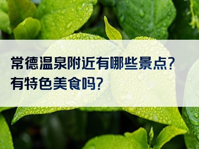 常德温泉附近有哪些景点？有特色美食吗？