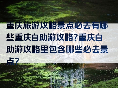 重庆旅游攻略景点必去有哪些重庆自助游攻略？重庆自助游攻略里包含哪些必去景点？