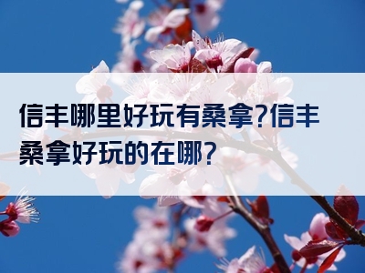 信丰哪里好玩有桑拿？信丰桑拿好玩的在哪？