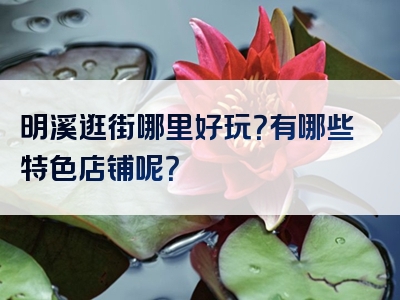 明溪逛街哪里好玩？有哪些特色店铺呢？