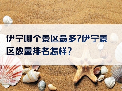 伊宁哪个景区最多？伊宁景区数量排名怎样？