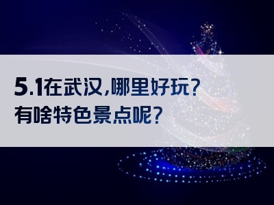 5.1在武汉，哪里好玩？有啥特色景点呢？