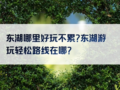 东湖哪里好玩不累？东湖游玩轻松路线在哪？