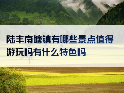 陆丰南塘镇有哪些景点值得游玩吗有什么特色吗