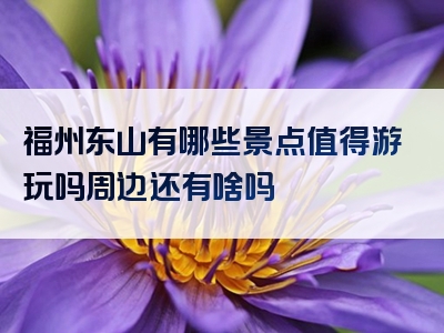 福州东山有哪些景点值得游玩吗周边还有啥吗
