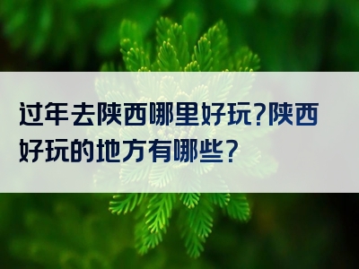 过年去陕西哪里好玩？陕西好玩的地方有哪些？