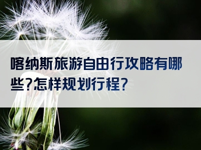 喀纳斯旅游自由行攻略有哪些？怎样规划行程？