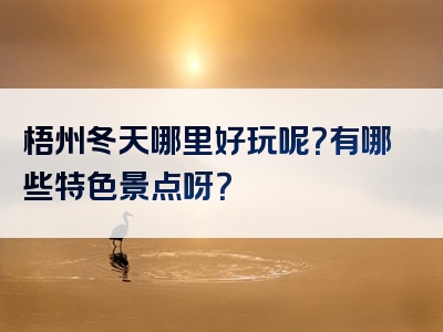 梧州冬天哪里好玩呢？有哪些特色景点呀？