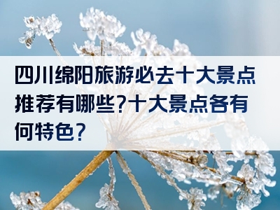 四川绵阳旅游必去十大景点推荐有哪些？十大景点各有何特色？