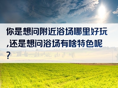 你是想问附近浴场哪里好玩，还是想问浴场有啥特色呢？