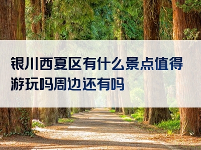 银川西夏区有什么景点值得游玩吗周边还有吗