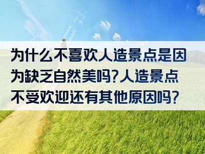 为什么不喜欢人造景点是因为缺乏自然美吗？人造景点不受欢迎还有其他原因吗？