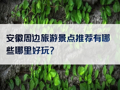 安徽周边旅游景点推荐有哪些哪里好玩？