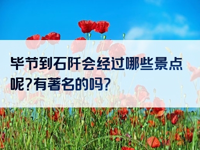 毕节到石阡会经过哪些景点呢？有著名的吗？