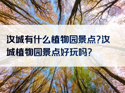 汝城有什么植物园景点？汝城植物园景点好玩吗？