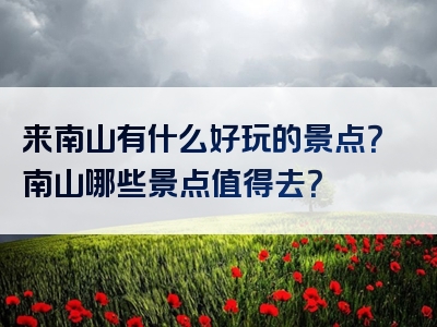 来南山有什么好玩的景点？南山哪些景点值得去？