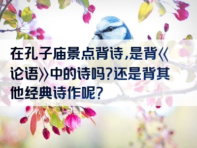 在孔子庙景点背诗，是背《论语》中的诗吗？还是背其他经典诗作呢？