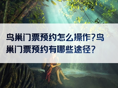 鸟巢门票预约怎么操作？鸟巢门票预约有哪些途径？