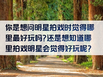 你是想问明星拍戏时觉得哪里最好玩吗？还是想知道哪里拍戏明星会觉得好玩呢？