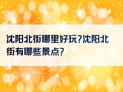 沈阳北街哪里好玩？沈阳北街有哪些景点？
