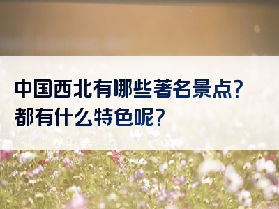 中国西北有哪些著名景点？都有什么特色呢？