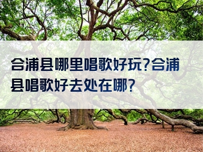 合浦县哪里唱歌好玩？合浦县唱歌好去处在哪？