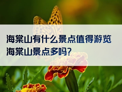 海棠山有什么景点值得游览海棠山景点多吗？