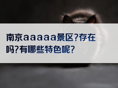 南京aaaaa景区？存在吗？有哪些特色呢？