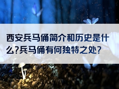 西安兵马俑简介和历史是什么？兵马俑有何独特之处？