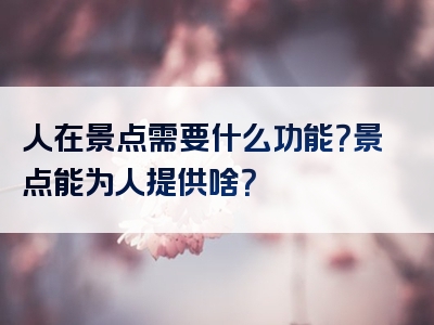 人在景点需要什么功能？景点能为人提供啥？