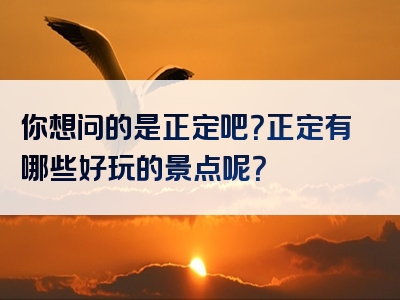 你想问的是正定吧？正定有哪些好玩的景点呢？