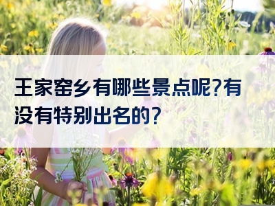 王家窑乡有哪些景点呢？有没有特别出名的？