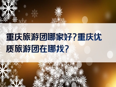 重庆旅游团哪家好？重庆优质旅游团在哪找？