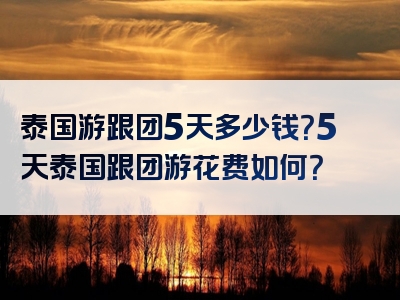 泰国游跟团5天多少钱？5天泰国跟团游花费如何？