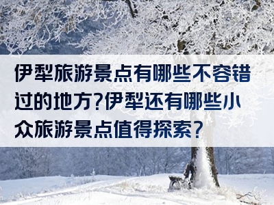 伊犁旅游景点有哪些不容错过的地方？伊犁还有哪些小众旅游景点值得探索？