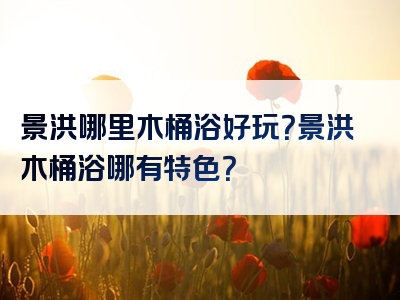 景洪哪里木桶浴好玩？景洪木桶浴哪有特色？