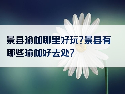 景县瑜伽哪里好玩？景县有哪些瑜伽好去处？