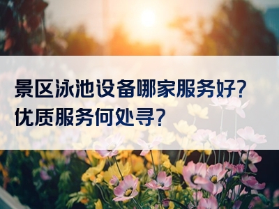 景区泳池设备哪家服务好？优质服务何处寻？