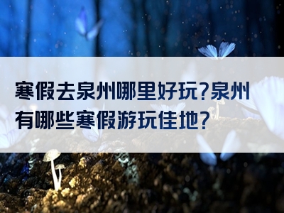 寒假去泉州哪里好玩？泉州有哪些寒假游玩佳地？