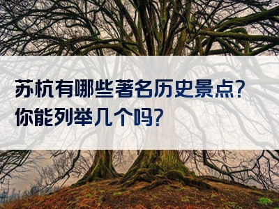 苏杭有哪些著名历史景点？你能列举几个吗？