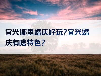 宜兴哪里婚庆好玩？宜兴婚庆有啥特色？