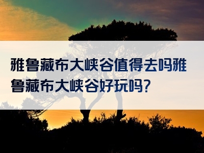 雅鲁藏布大峡谷值得去吗雅鲁藏布大峡谷好玩吗？