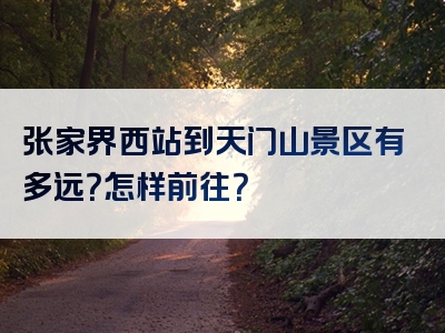 张家界西站到天门山景区有多远？怎样前往？