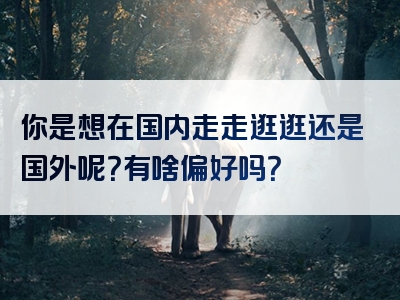 你是想在国内走走逛逛还是国外呢？有啥偏好吗？