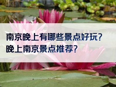 南京晚上有哪些景点好玩？晚上南京景点推荐？