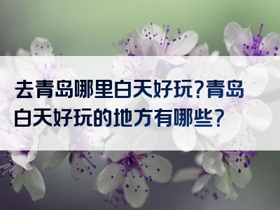 去青岛哪里白天好玩？青岛白天好玩的地方有哪些？