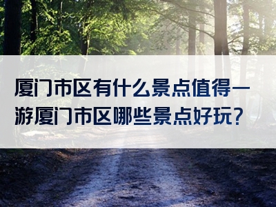 厦门市区有什么景点值得一游厦门市区哪些景点好玩？